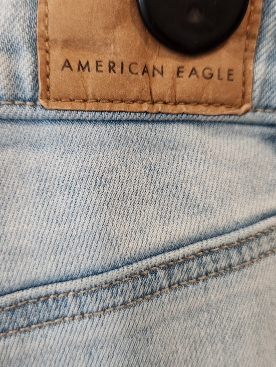 American Eagle Outfitters Light Blue Distressed Wide-Leg Jeans - Picture 3 of 5